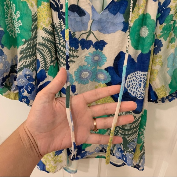 Jade Melody Tam Women’s Puff Sleeve Floral Print Flowy Blouse Size XL - Picture 3 of 10